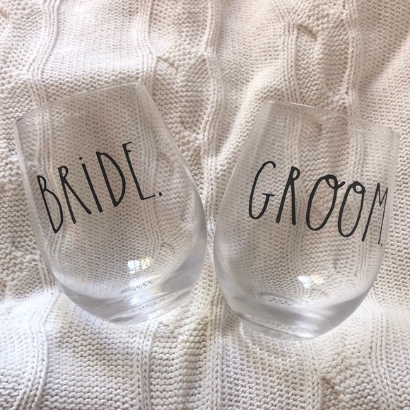 Rae Dunn BRIDE & GROOM Wine Glass Set - Picture 5 of 5